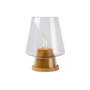 LUCIDE - lampe de table glenn moderne bois - Lampe À Poser