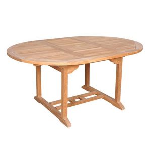 BOIS DESSUS BOIS DESSOUS - table de jardin en bois de teck midland 6/8 places - Table De Jardin Ovale