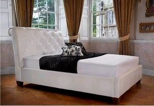Designer Sofas4u - classic chesterfield bed real leather - Lit Double