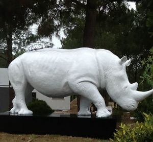 ESPACE DESIGN BORDEAUX - rhinocéros blanc - Sculpture Animalière