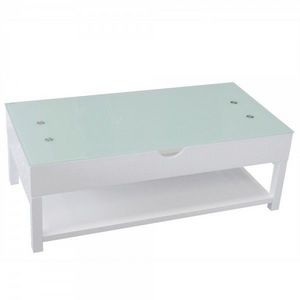 WHITE LABEL - table basse relevable doha - Table Basse Rectangulaire