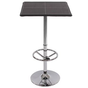 WHITE LABEL - table haute de bar avec repose-pied noir - Mange Debout