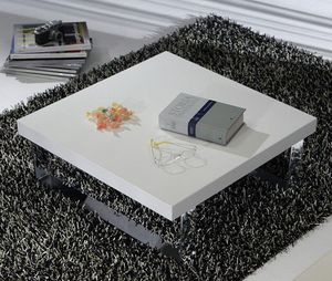 WHITE LABEL - table basse metropolis design blanc 65 cm - Table Basse Carrée
