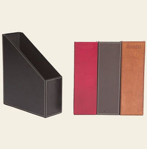 Mufti - havana leather sloping file box - Boite D'archivage