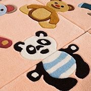 Arte Espina - tapis kids puzzle rose 150x150 en acrylique - Tapis Enfant