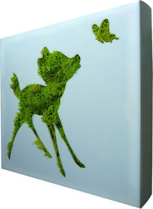 FLOWERBOX - tableau végétal picto faon en lichen stabilisé 20c - Tableau Végétal