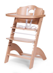 WHITE LABEL - chaise haute évolutive pour bébé coloris bois natu - Chaise Haute Enfant