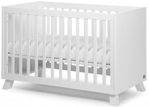 WHITE LABEL - lit bébé 60x120cm coloris blanc - Lit Pliant Bébé