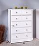 Commode-WHITE LABEL-Commode PROVENCE blanche 7 tiroirs en pin massif