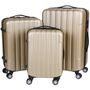 Valise à roulettes-WHITE LABEL-Lot de 3 valises bagage rigide or