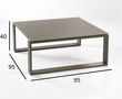 Table basse carrée-WHITE LABEL-Table basse carré TACOS design taupe