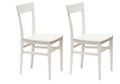 Chaise-WHITE LABEL-Lot de 2 chaises NAVIGLI en hêtre laque blanc bril