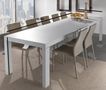 Table de repas rectangulaire-WHITE LABEL-Table repas extensible WIND design blanc 120 cm
