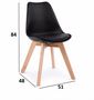 Chaise-WHITE LABEL-Lot de 6 chaises OSLO noire design scandinave piét