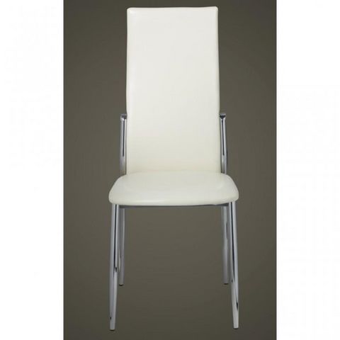 WHITE LABEL - Chaise-WHITE LABEL-2 Chaises de salle a manger blanches