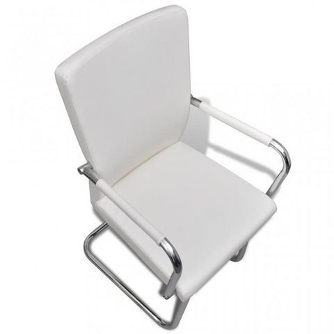 WHITE LABEL - Chaise-WHITE LABEL-8 chaises de salle à manger blanches