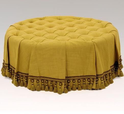 CLOCK HOUSE FURNITURE - Banquette centrale-CLOCK HOUSE FURNITURE-Deep Buttoned Stool With Skirt
