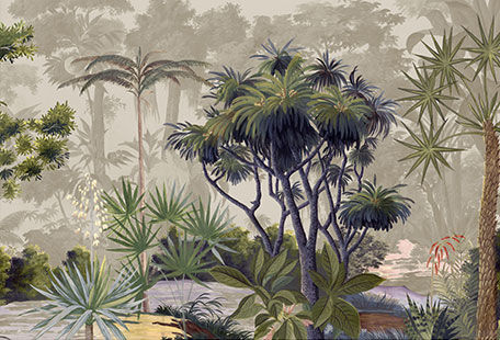Ananbô - Papier peint panoramique-Ananbô-Voyage botanique couleur