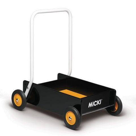 Micki Leksaker - Chariot de marche-Micki Leksaker-BABY WALKER, BLACK/ORANGE