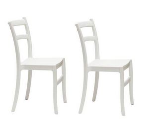 WHITE LABEL - lot de 2 chaises venezia design blanc - Chair