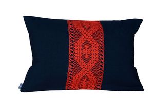 La P'tite Fabrik  LPF - dentelle noir/orange - Rectangular Cushion