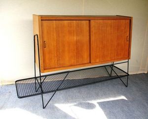 L'atelier tout metal - buffet bois et metal - Sideboard With Pull Out Shelf
