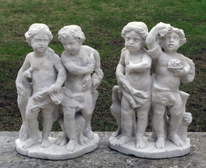 BARBARA ISRAEL GARDEN ANTIQUES - marble figural group - Sculpture