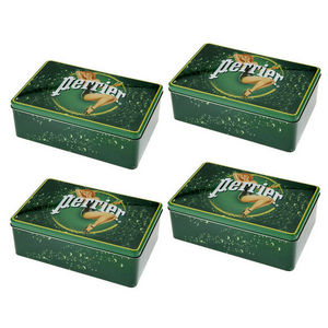 WHITE LABEL - 4 boîtes à sucre ou biscuits collection perrier gl - Biscuit Tin