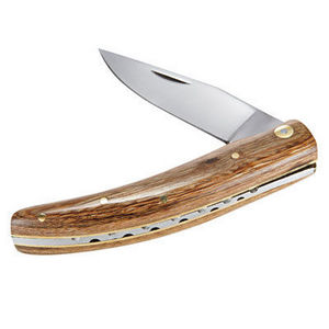 WHITE LABEL - couteau eywald avec étui cuir manche bois - Folding Knife