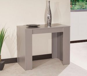 WHITE LABEL - console elasto taupe mat, extensible en table repa - Console Table
