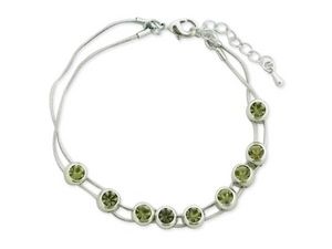 WHITE LABEL - bracelet aux faux cristaux verts mobiles bijou fa - Necklace
