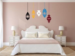 WHITE LABEL - sticker 5 lampes mauresques multi couleurs - Sticker