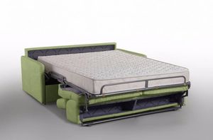 WHITE LABEL - canapé lit montmartre en microfibre vert convertib - Sofa Bed