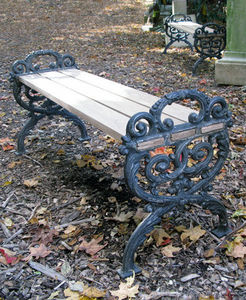 BARBARA ISRAEL GARDEN ANTIQUES - cast-iron and wood benches - Garden Bench