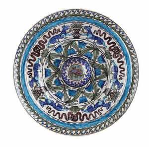 SYLVIA POWELL DECORATIVE ARTS - large merton abbey period faience charger - Serving Plate