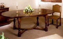 Tudor Oak (kent) - no 66 d-ended oval dining table - Oval Dining Table