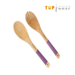 WHITE LABEL - cuillère dentelée et cuillère simple en bambou top - Cutlery Service