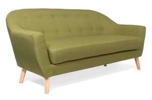 WHITE LABEL - canapé scandinave utmärkt 3 places vert lime - 3 Seater Sofa