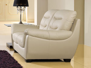 WHITE LABEL - canapé cuir 2 places coral - 2 Seater Sofa