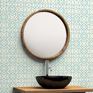 BOIS DESSUS BOIS DESSOUS - miroir rond en bois de teck - Bathroom Mirror