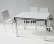 Rectangular dining table-WHITE LABEL-Table repas extensible MAJESTIC 130 x 80 cm en ver