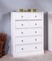 Chest of drawers-WHITE LABEL-Commode PROVENCE blanche 7 tiroirs en pin massif