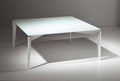 Square coffee table-WHITE LABEL-Table basse TOBIAS design en verre trempé blanc