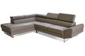 Adjustable sofa-WHITE LABEL-Canapé d'angle gauche fixe VENISE cuir éco taupe