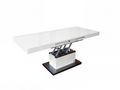 Liftable coffee table-WHITE LABEL-Table basse relevable extensible SETUP blanc brill
