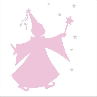 LILI POUCE - Children's decorative sticker-LILI POUCE-Sticker fée des étoiles rose sticker ombre d'une 