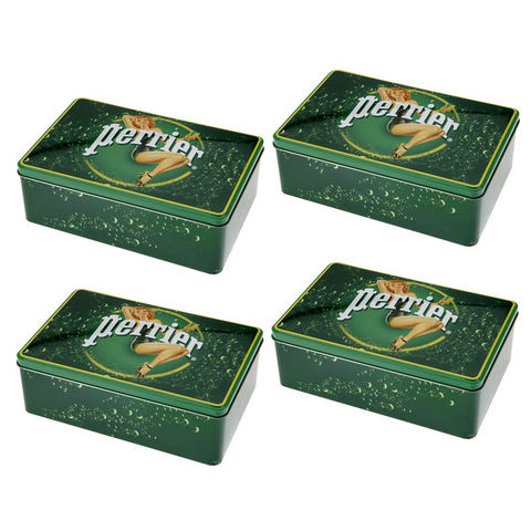 WHITE LABEL - Biscuit tin-WHITE LABEL-4 boîtes à sucre ou biscuits collection Perrier gl