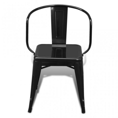 WHITE LABEL - Chair-WHITE LABEL-8 chaises de salle à manger acier factory