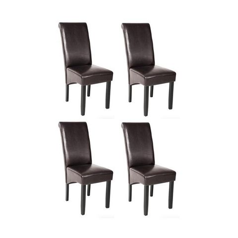 WHITE LABEL - Chair-WHITE LABEL-4 chaises de salle à manger marron