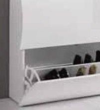 WHITE LABEL - Shoe cabinet-WHITE LABEL-Meuble à chaussures ONDA blanc brillant 4 portes